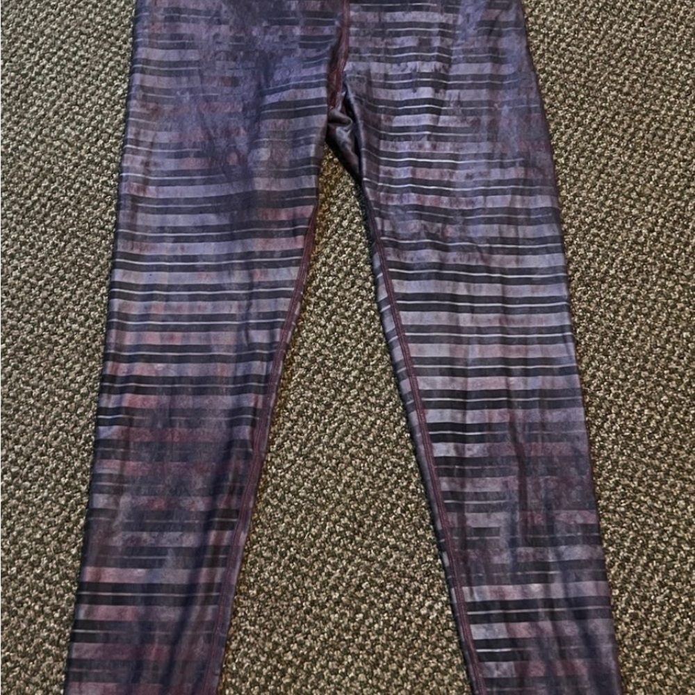 Striped Purple and Black Leggings